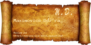 Maximovics Dóra névjegykártya